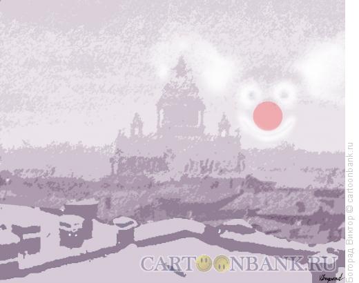 Карикатура: Зимнее утро в Петербурге, Богорад Виктор