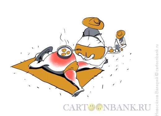 Карикатура: Завтрак на траве, Новосёлов Валерий