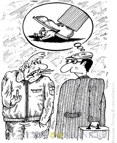 Карикатура: Мысленный ответ, Мельник Леонид