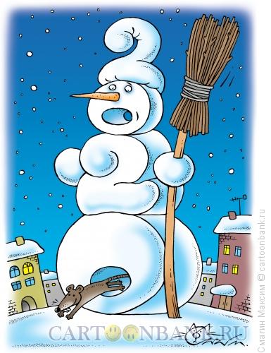 Карикатура: Новогодний снеговик, Смагин Максим