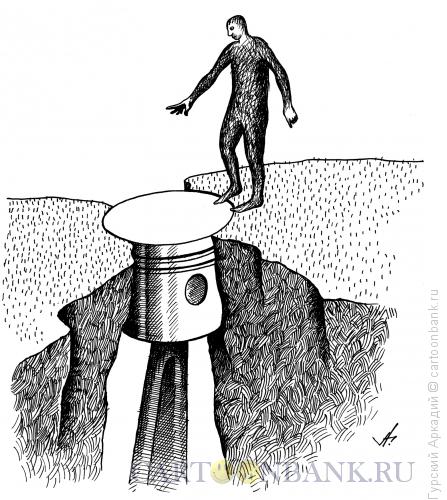Карикатура: поршень в обрыве, Гурский Аркадий