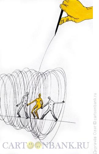 Карикатура: Трюк на канате, Дергачёв Олег