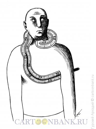 Карикатура: термометр на шее, Гурский Аркадий