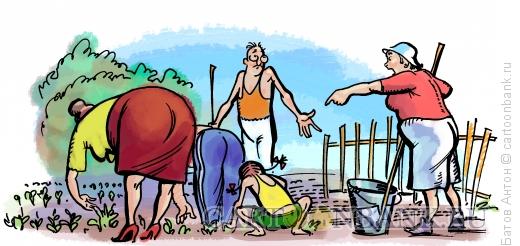 Карикатура: сельскохозяйственная повинность, Батов Антон