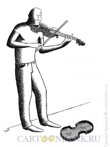 Карикатура: скрипач на халтуре, Гурский Аркадий