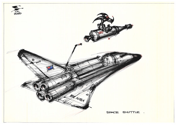 Карикатура: Space shuttle ., Юрий Косарев