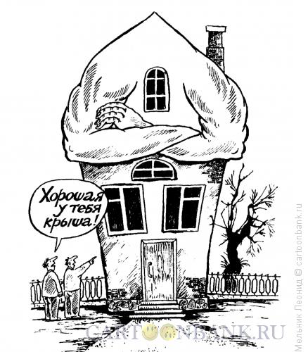 Карикатура: Крыша, Мельник Леонид