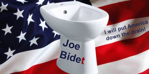 Мем: Joe Bidet, I will put America down the drain, again, AntiDuck