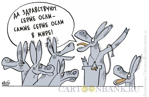 Карикатура: Самые серые ослы, Зеленченко Татьяна