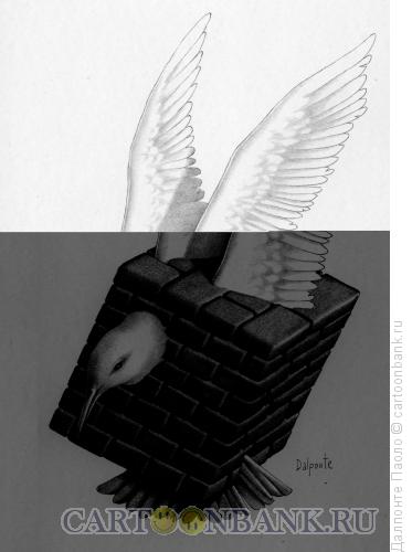 Карикатура: Птица в стене, Далпонте Паоло