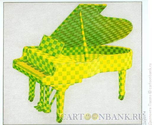 Карикатура: green piano, Далпонте Паоло