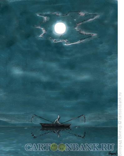 Карикатура: Ночной гребец, Богорад Виктор