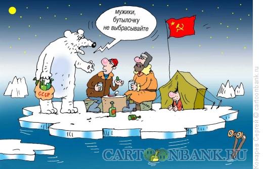 Карикатура: на льдине, Кокарев Сергей
