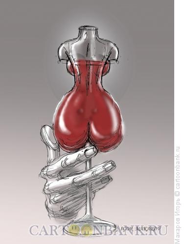 Карикатура: бокал вина, Макаров Игорь