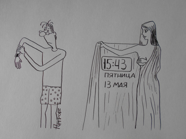Карикатура: Женщина с покрывалом 19, Петров Александр