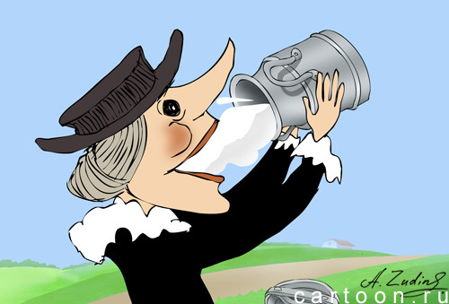 Карикатура: Молоко за вредность, Александр Зудин