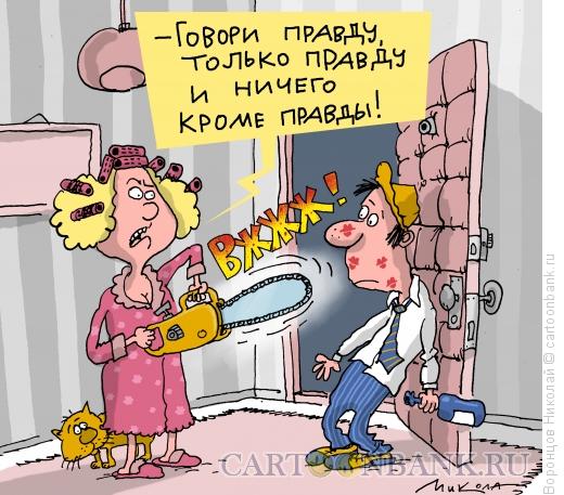 Карикатура: Пилит мужа, Воронцов Николай