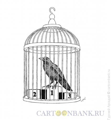 Карикатура: птица на пьедестале почёта, Гурский Аркадий