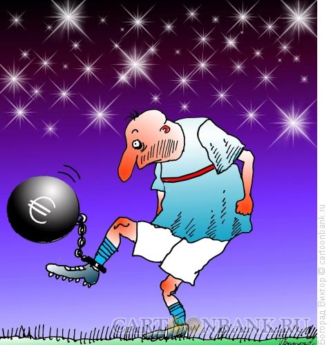 Карикатура: Футболист с ядром, Богорад Виктор