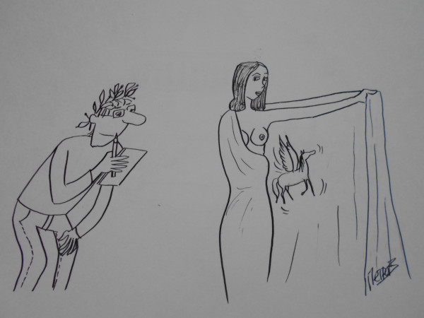 Карикатура: Женщина с покрывалом 21, Петров Александр