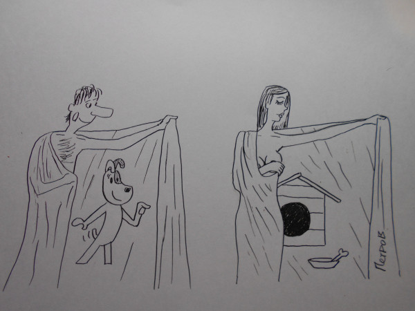 Карикатура: Хенщина с покрывалом 25, Петров Александр