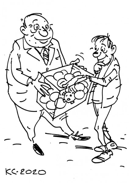 Карикатура: Выигрышный шар, Вячеслав Капрельянц