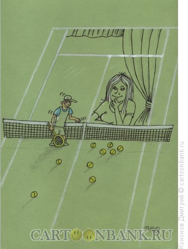 Карикатура: Теннисное окно, Кононов Дмитрий