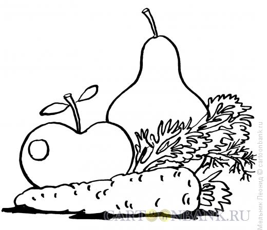Карикатура: Овощи к салату, Мельник Леонид