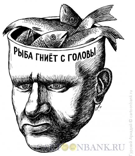 Карикатура: рыбы в голове, Гурский Аркадий