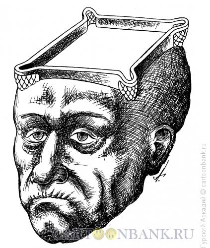 Карикатура: голова-бильярдный стол, Гурский Аркадий