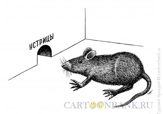 Карикатура: крыса у норки, Гурский Аркадий