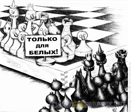Карикатура: Только для белых, Шинкар Игорь