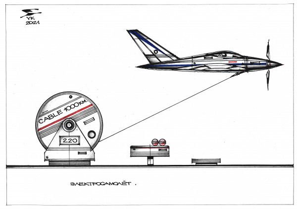 Карикатура: Электросамолёт ., Юрий Косарев