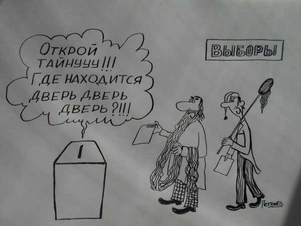Карикатура: Выборы  и Буратино, Петров Александр