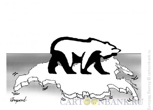 Карикатура: Медведь на льдине 2, Богорад Виктор