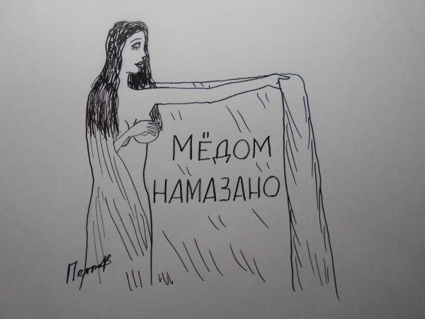Карикатура: Женщина с покрывалом 46, Петров Александр