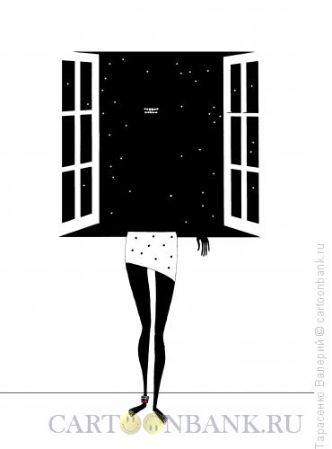 Карикатура: У окна, Тарасенко Валерий