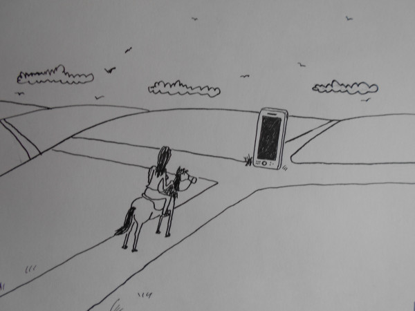 Карикатура: Девушка на распутье, Петров Александр