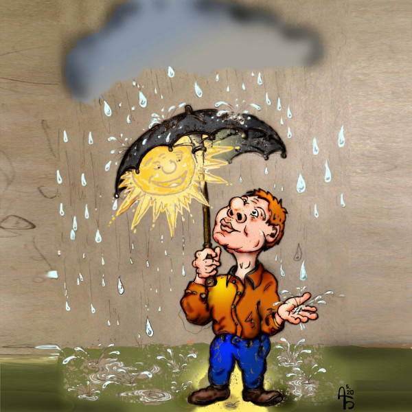 Карикатура: Под дождем., backdanov