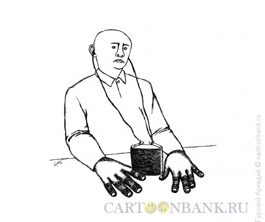 Карикатура: батарейка и наушники, Гурский Аркадий