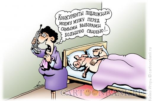 Карикатура: Подложили свинью, Кийко Игорь