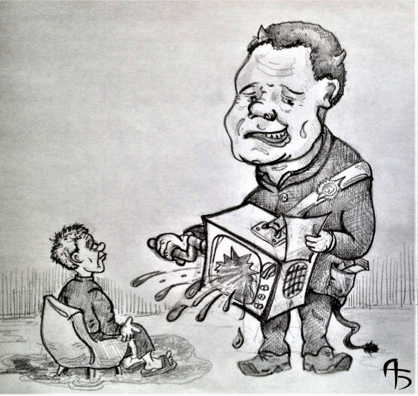 Карикатура: Шарманщик, backdanov