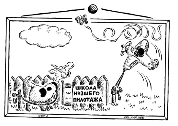 Карикатура: От ворот по...лувзлёт, Giptopotam