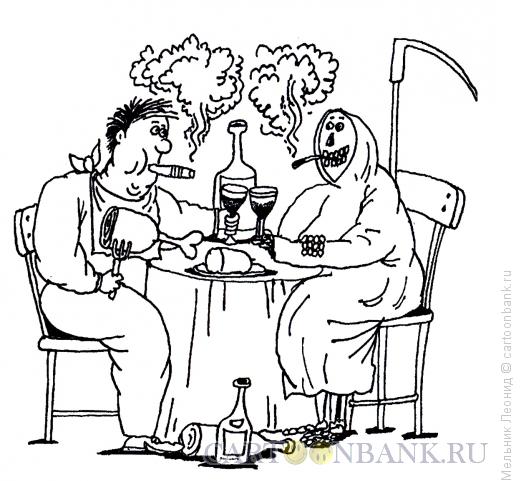 Карикатура: За здоровье!, Мельник Леонид