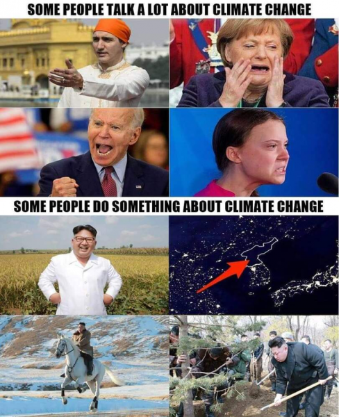 Мем: Перевод: "некоторые люди много говорят о глобальном потеплении. А некоторые реально борются с глобальным потеплением."