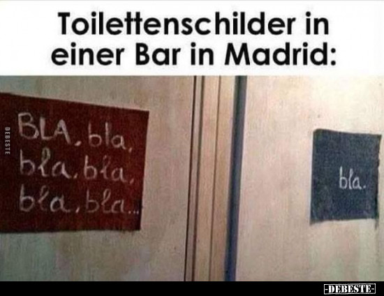 Мем: знаки и надписи на туалетах в одном мадридском баре