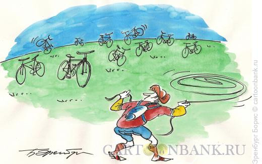 Карикатура: велосипеды на воле, Эренбург Борис