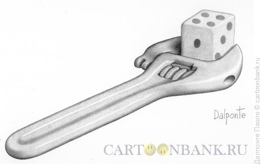 Карикатура: Гаечный ключ с кубиком, Далпонте Паоло