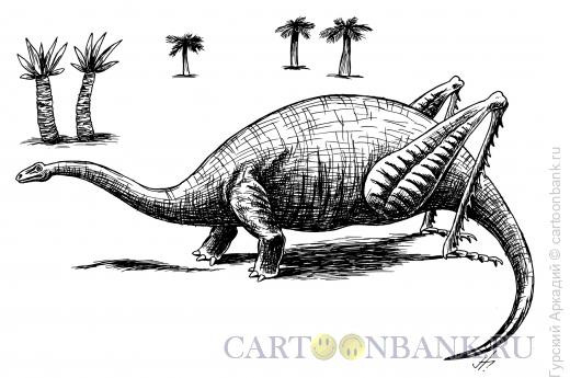 Карикатура: динозавр-кузнечик, Гурский Аркадий