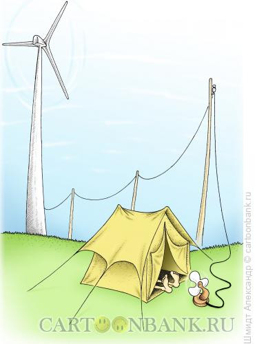 Карикатура: Ветер и ветерок, Шмидт Александр